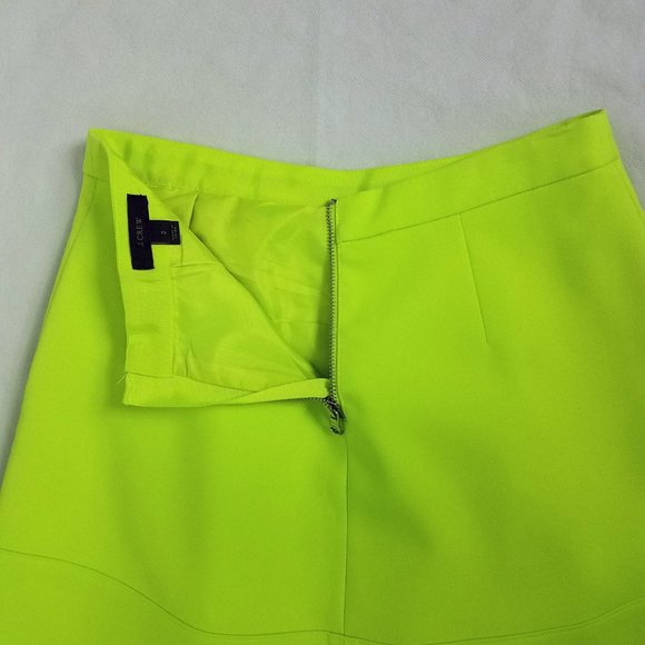 J Crew Split Front Chartreuse Women's Tennis Skirt - Picture 5 of 8